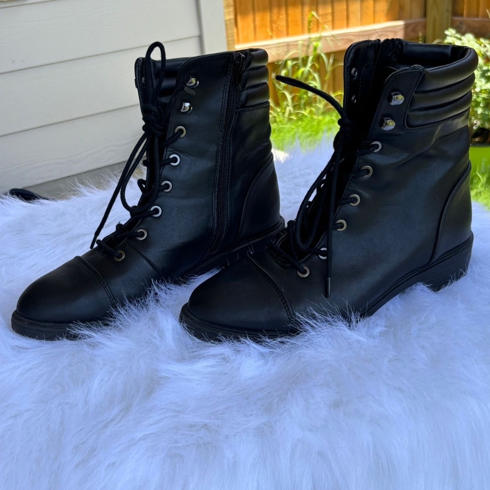 Express Black Combat Boots